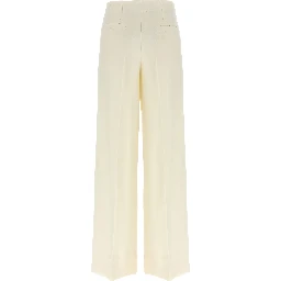 White Wool Casual Pants