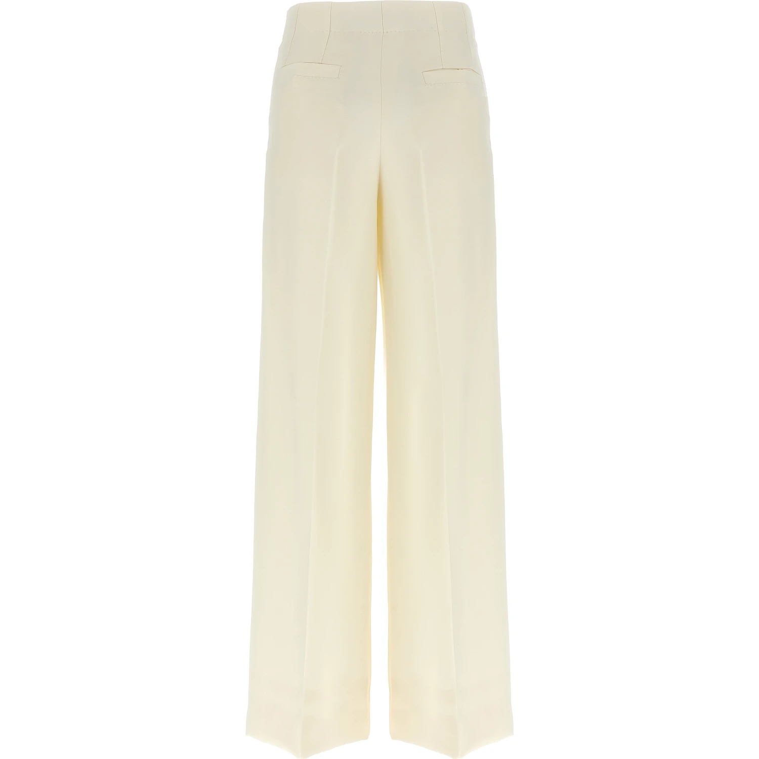 White Wool Casual Pants