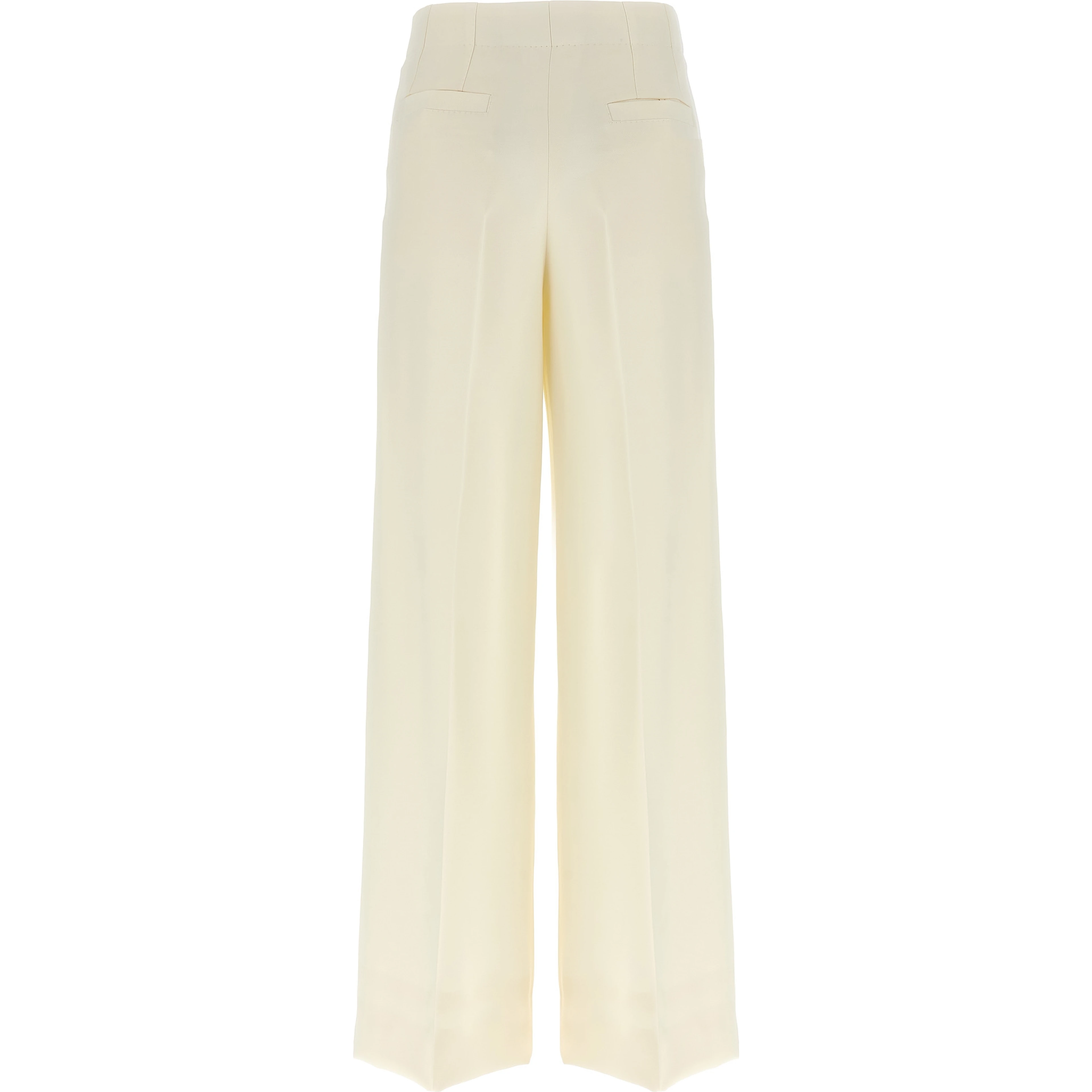 White Wool Casual Pants