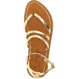 Gold Cowhide Flat Sandals