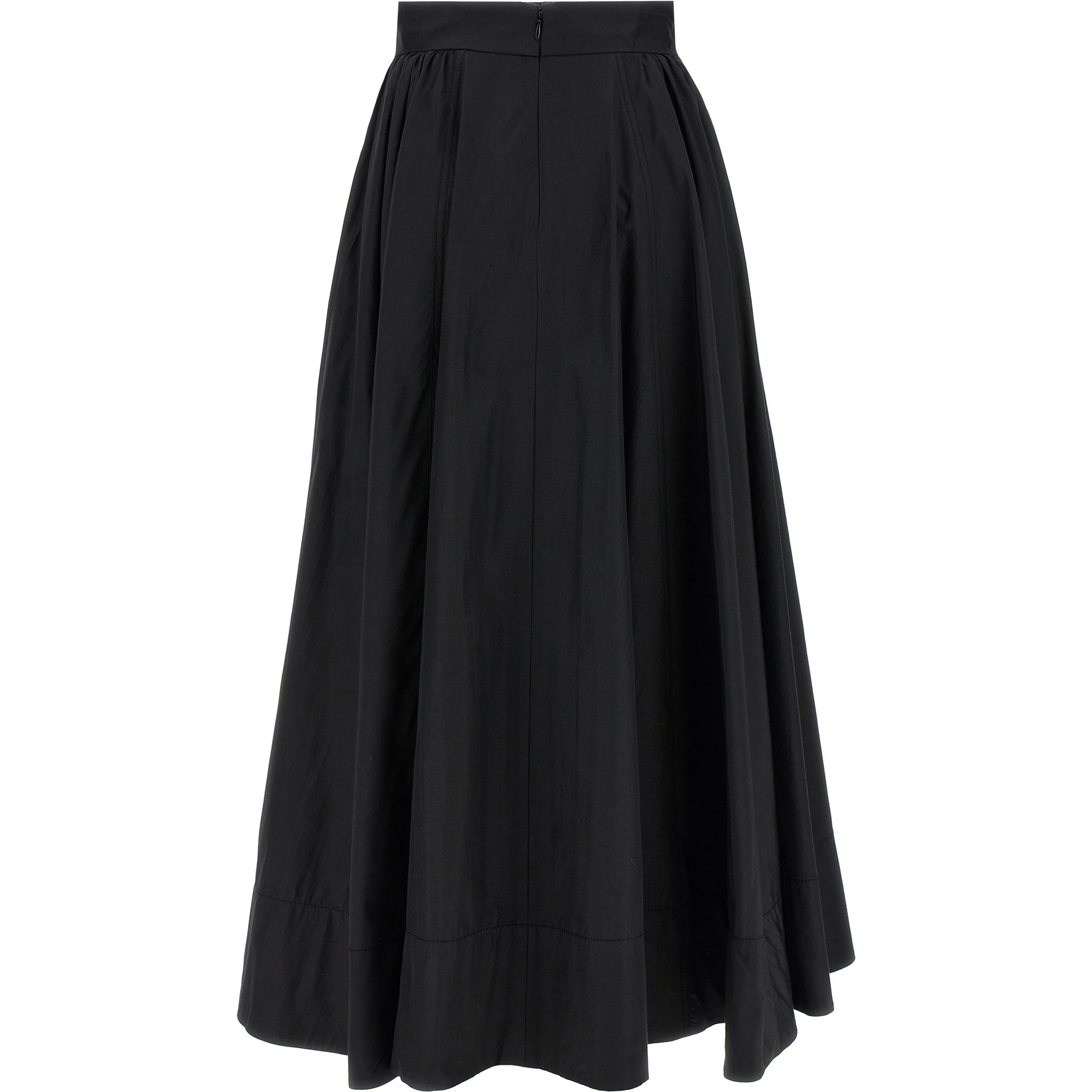 Black Polyester Mini Skirt