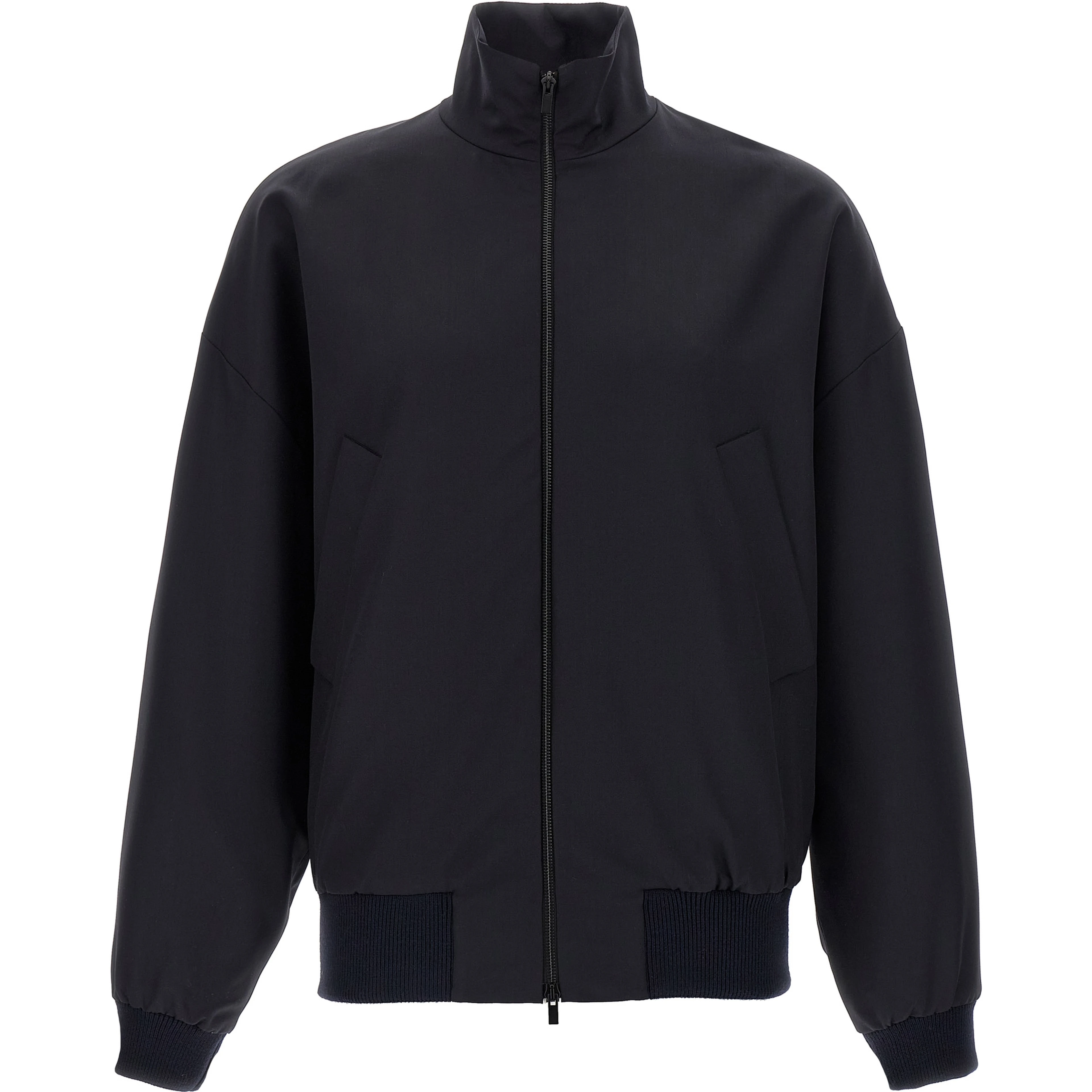 Blue Virgin Wool Full-Length Jacket