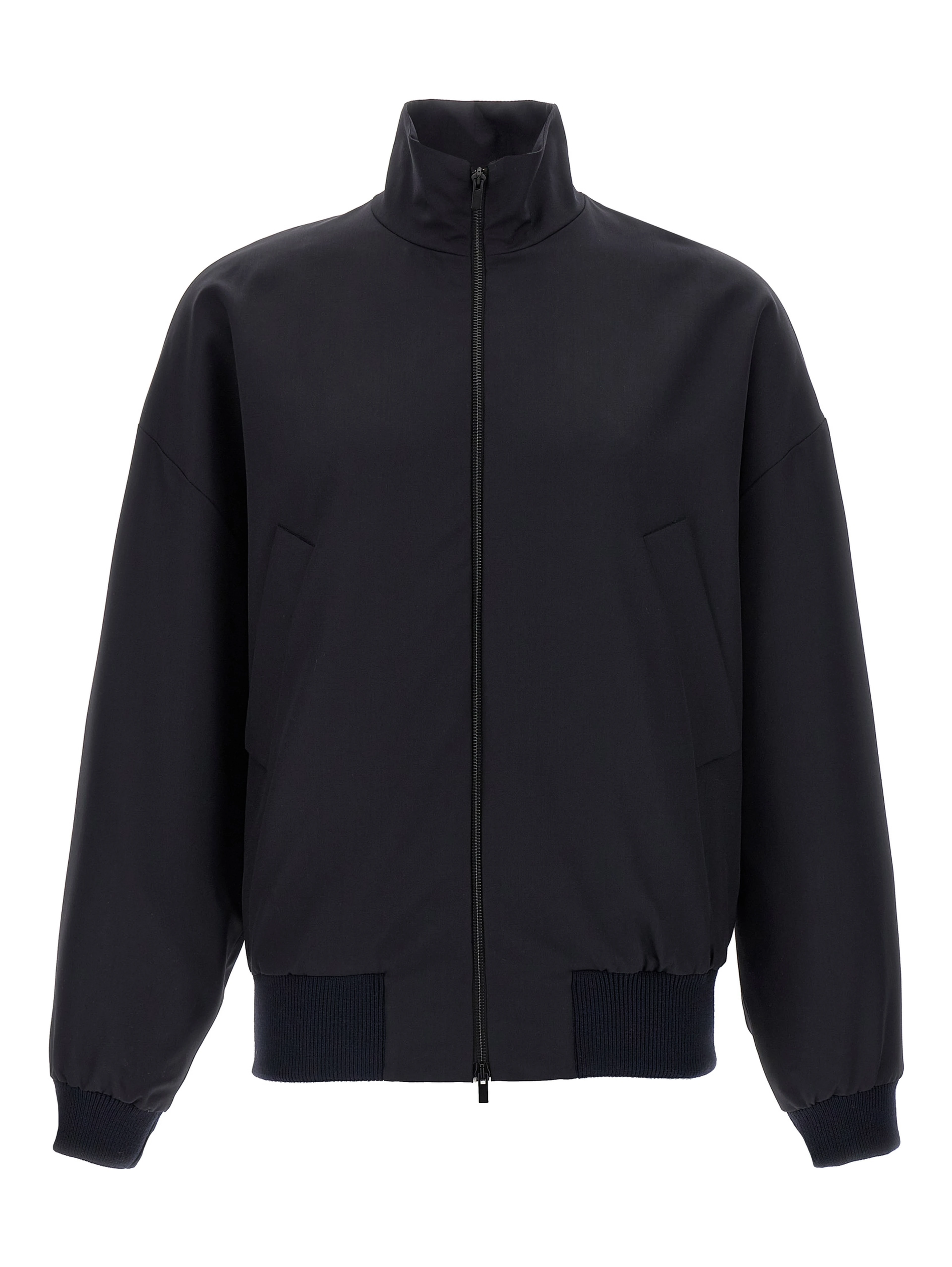 Blue Virgin Wool Full-Length Jacket