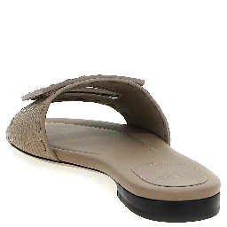 Gray Calfskin Slides