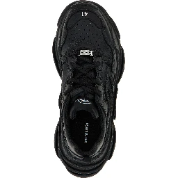 Black Polyethylene Athletic Sneakers