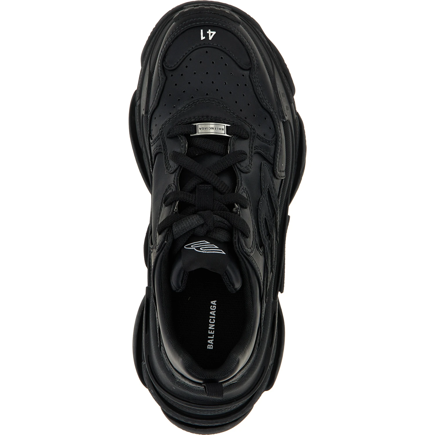 Black Polyethylene Athletic Sneakers