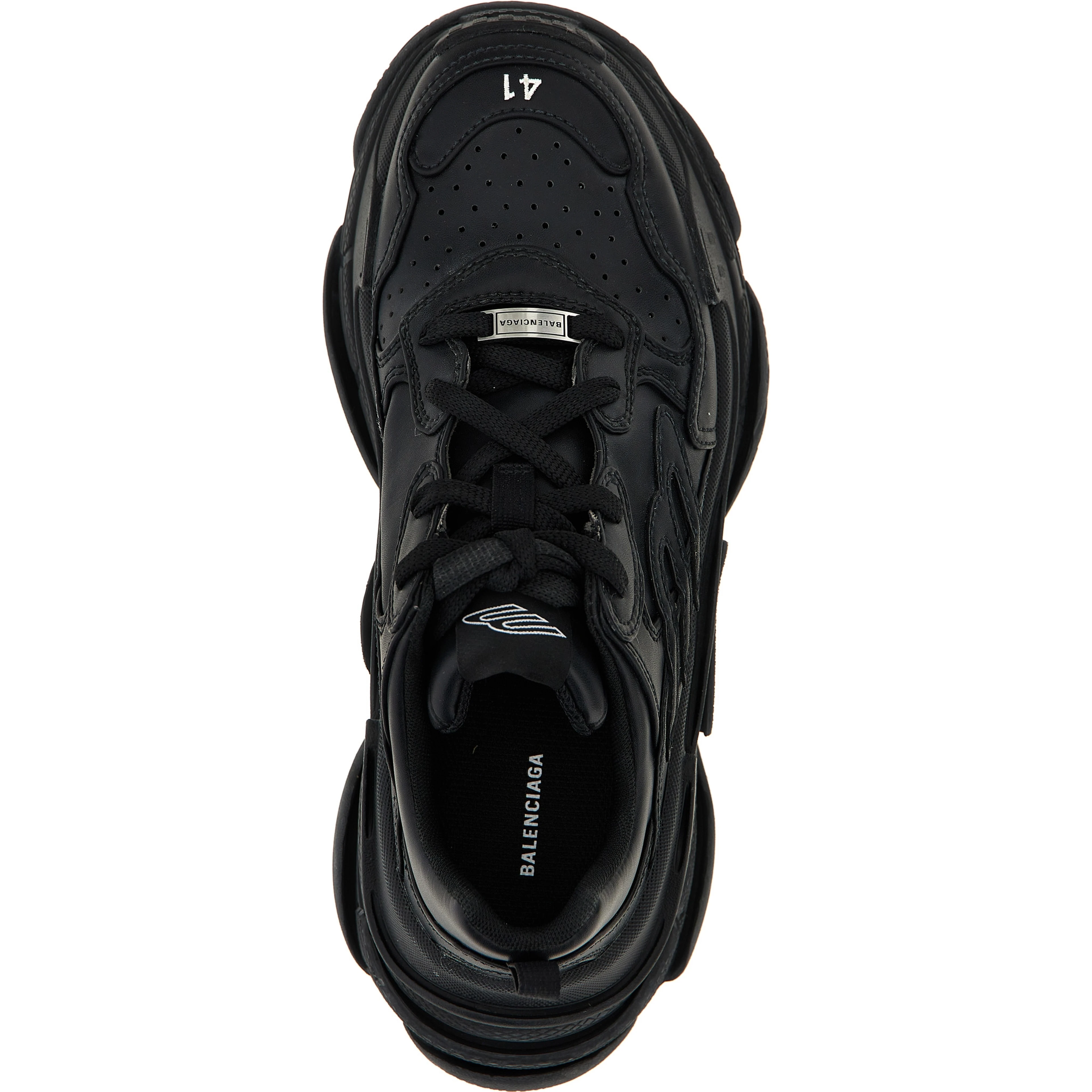 Black Polyethylene Athletic Sneakers