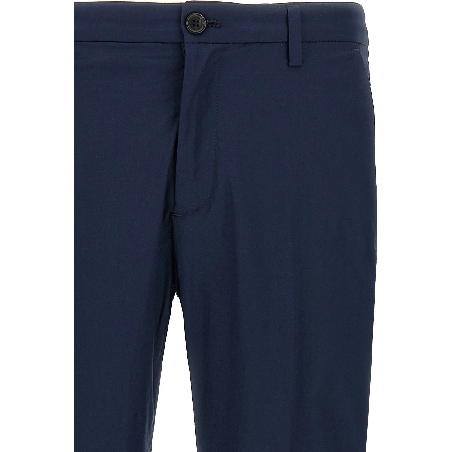 Blue Cotton Cropped Pants