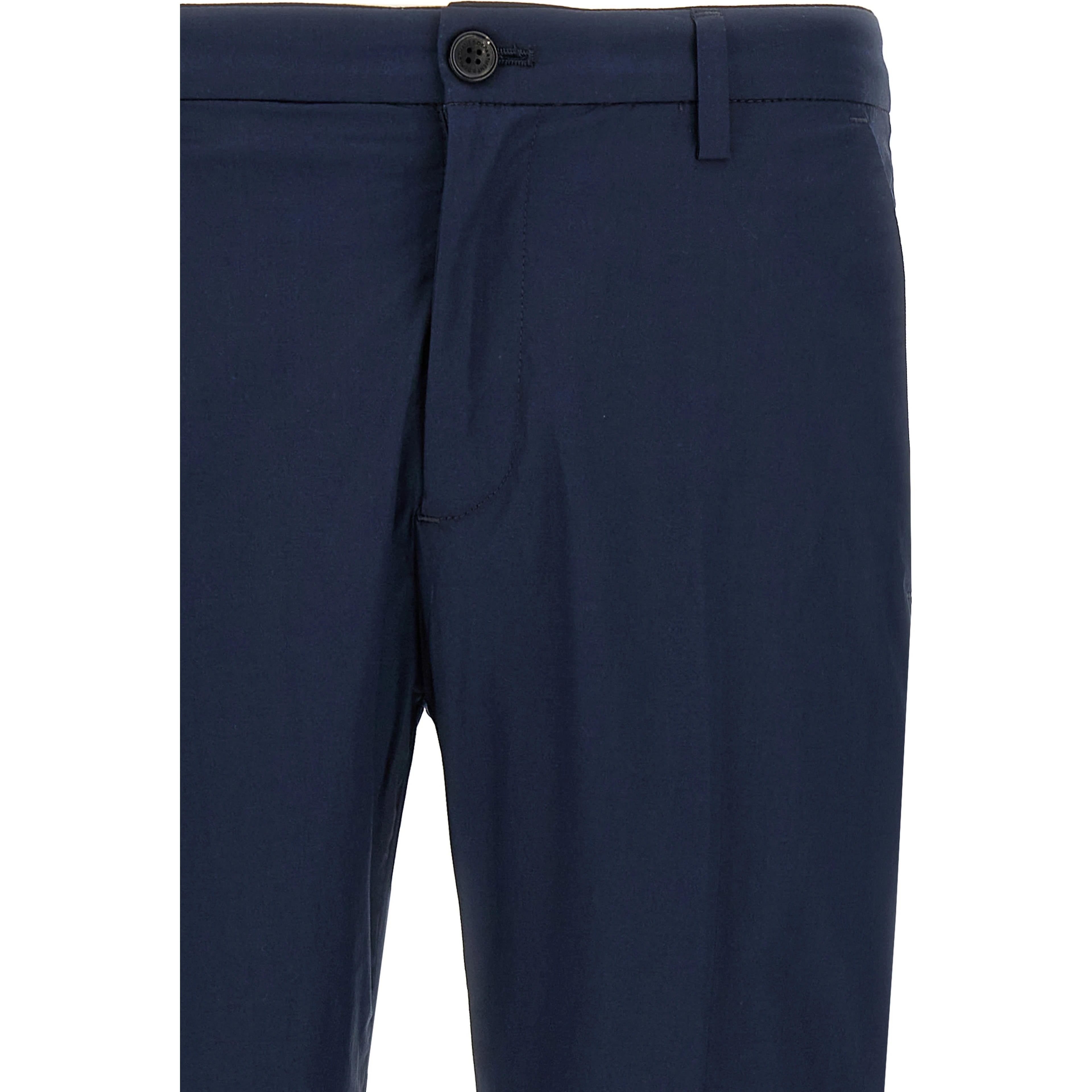 Blue Cotton Cropped Pants