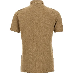 Beige Cotton Polo Shirt