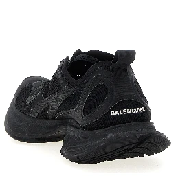 Black Polyester Athletic Sneakers