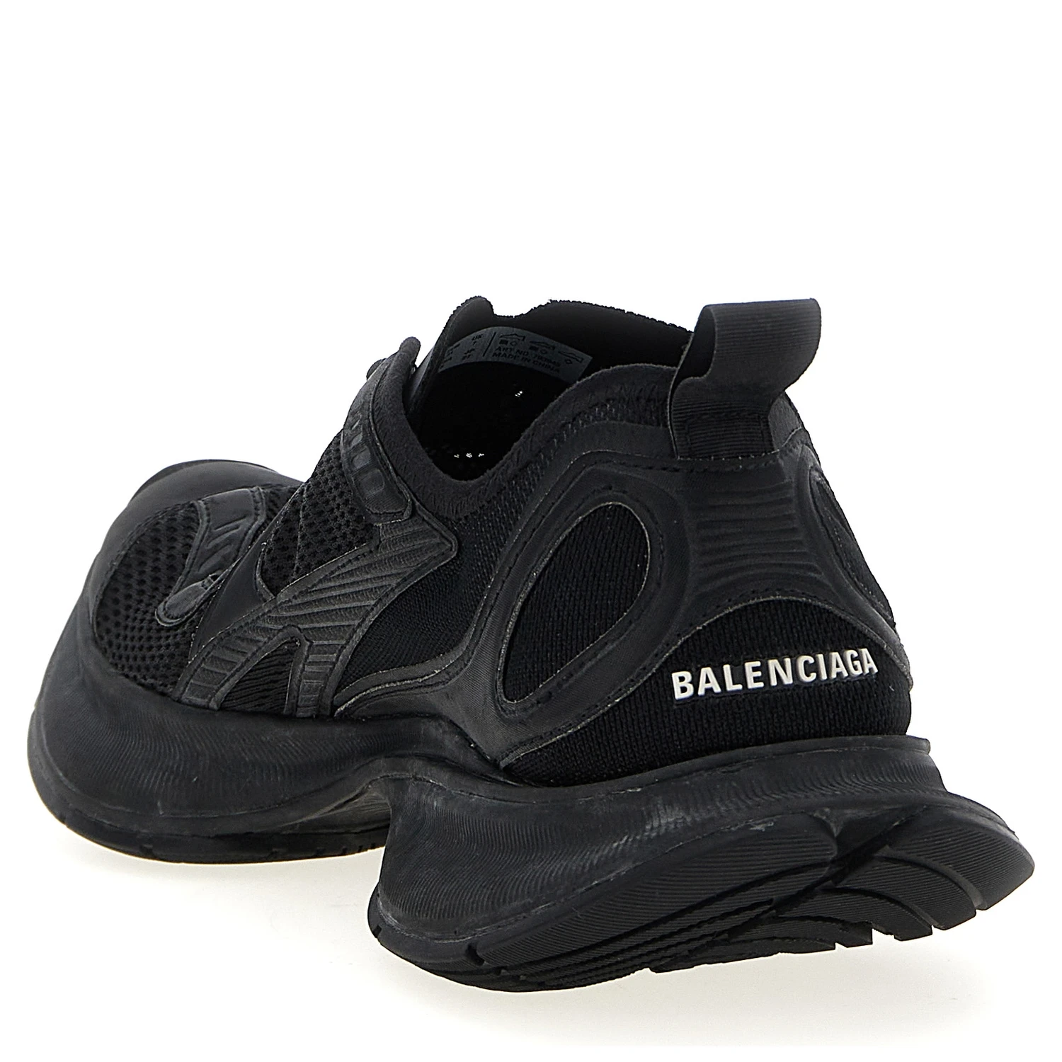 Black Polyester Athletic Sneakers