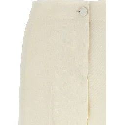White Wool Casual Pants