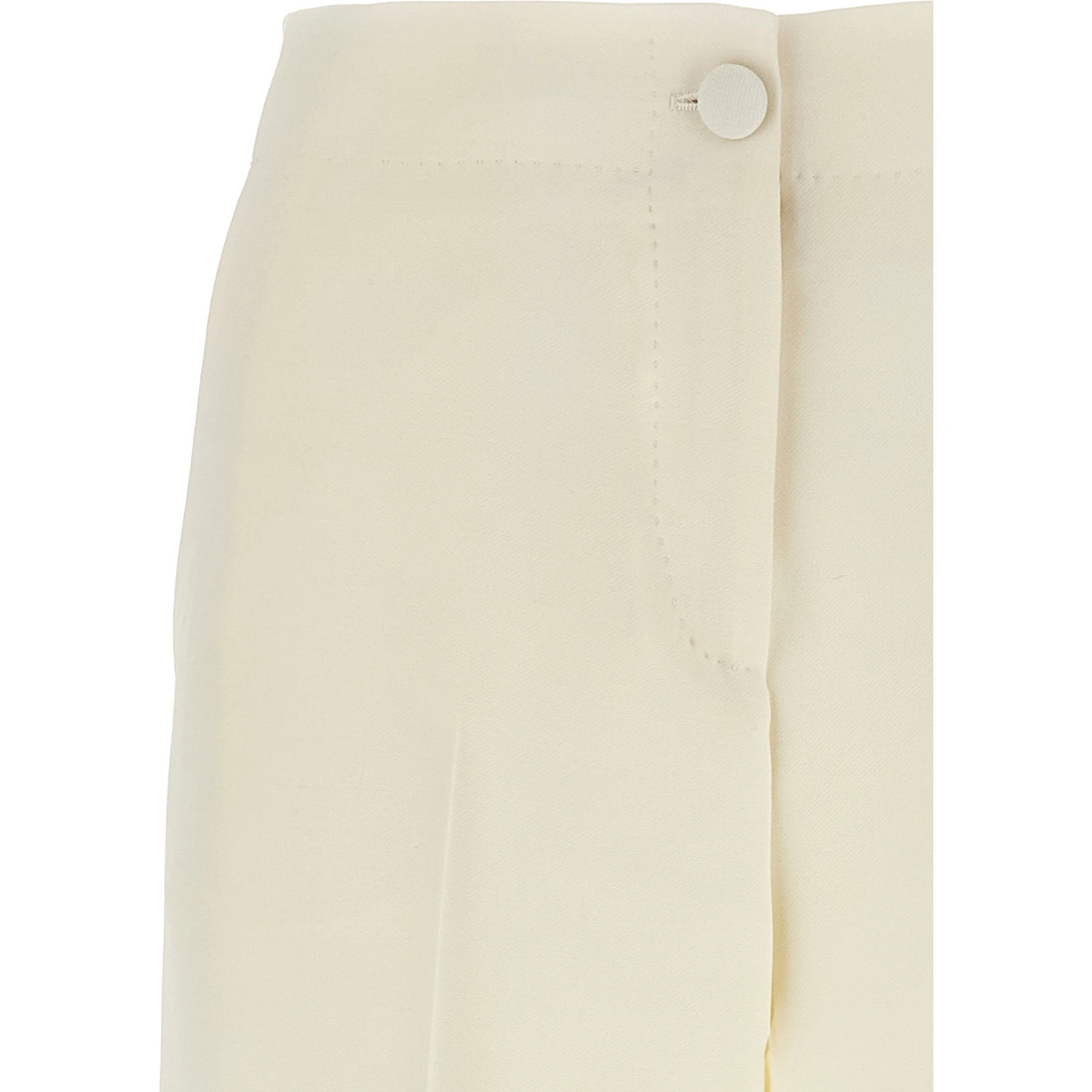 White Wool Casual Pants