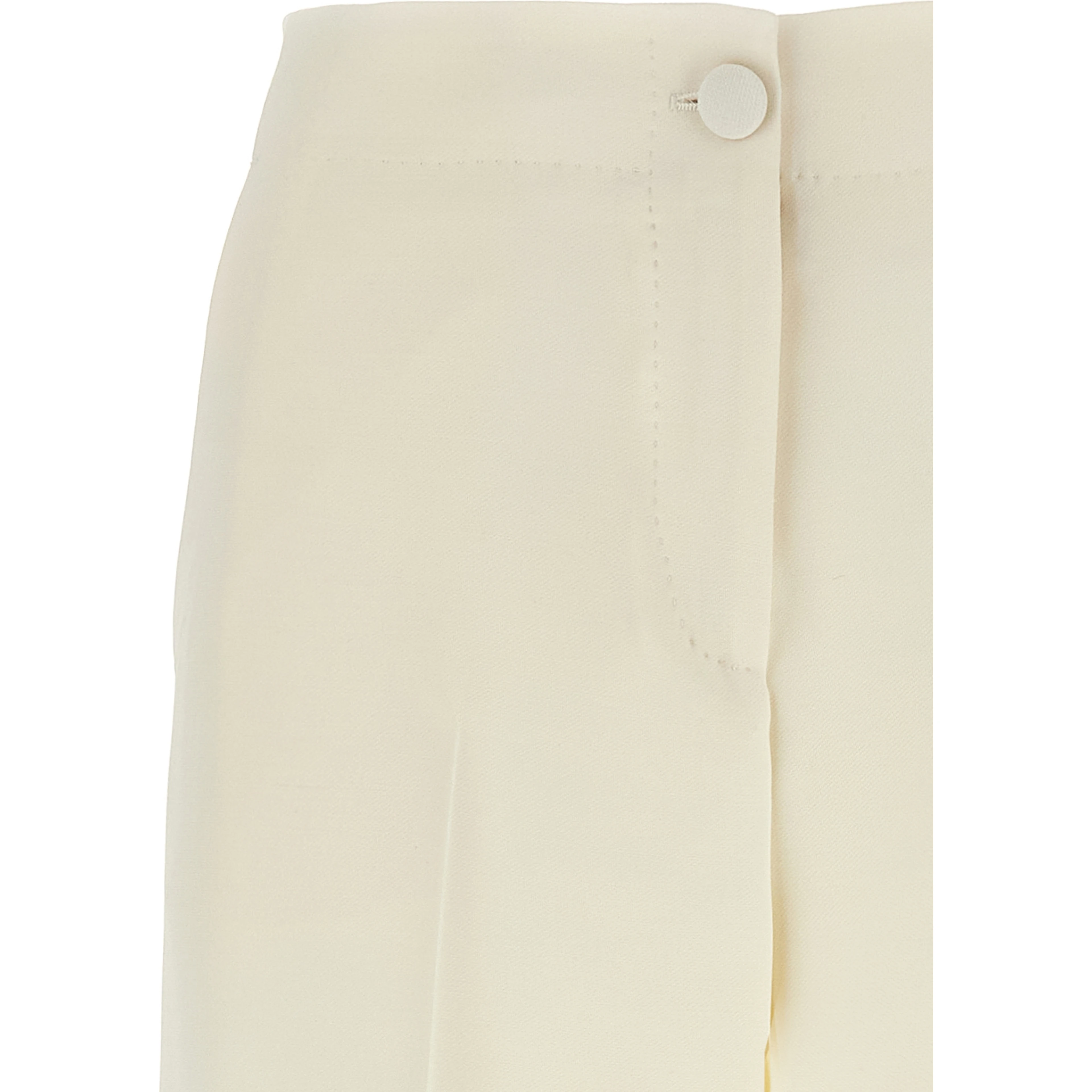 White Wool Casual Pants