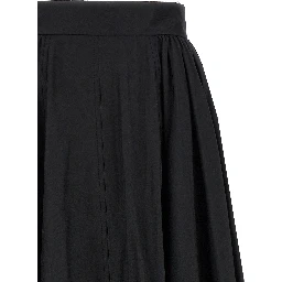 Black Polyester Mini Skirt