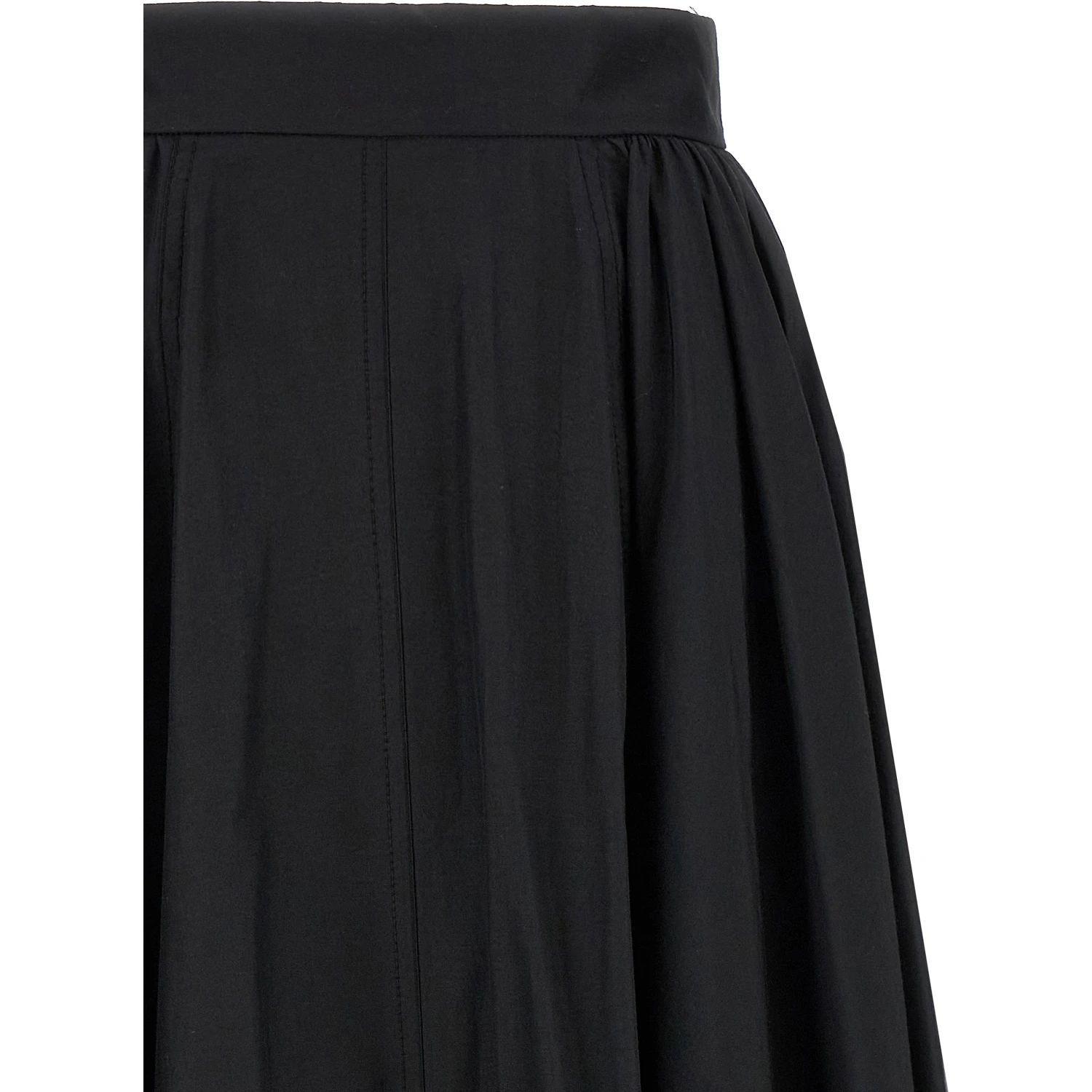 Black Polyester Mini Skirt