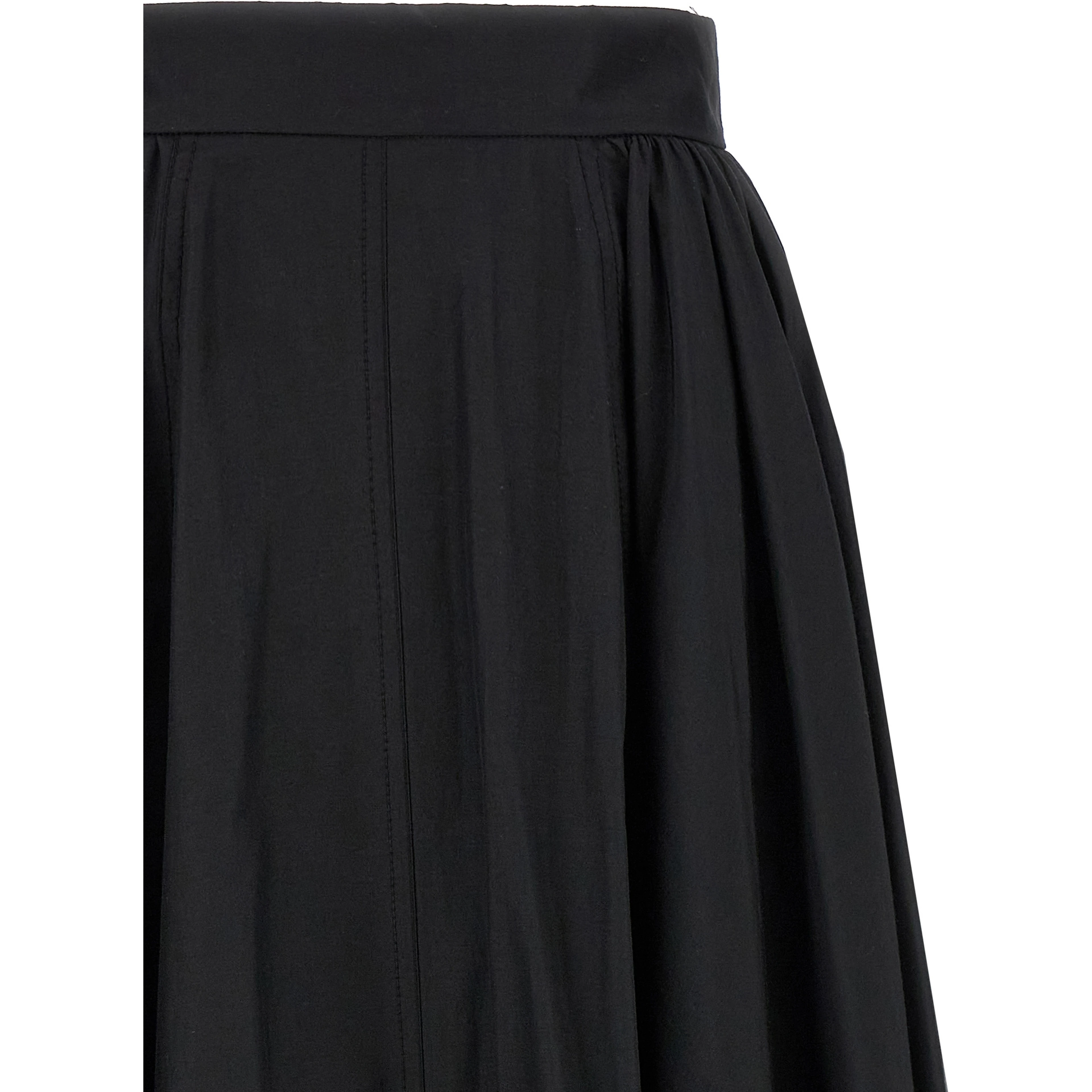 Black Polyester Mini Skirt