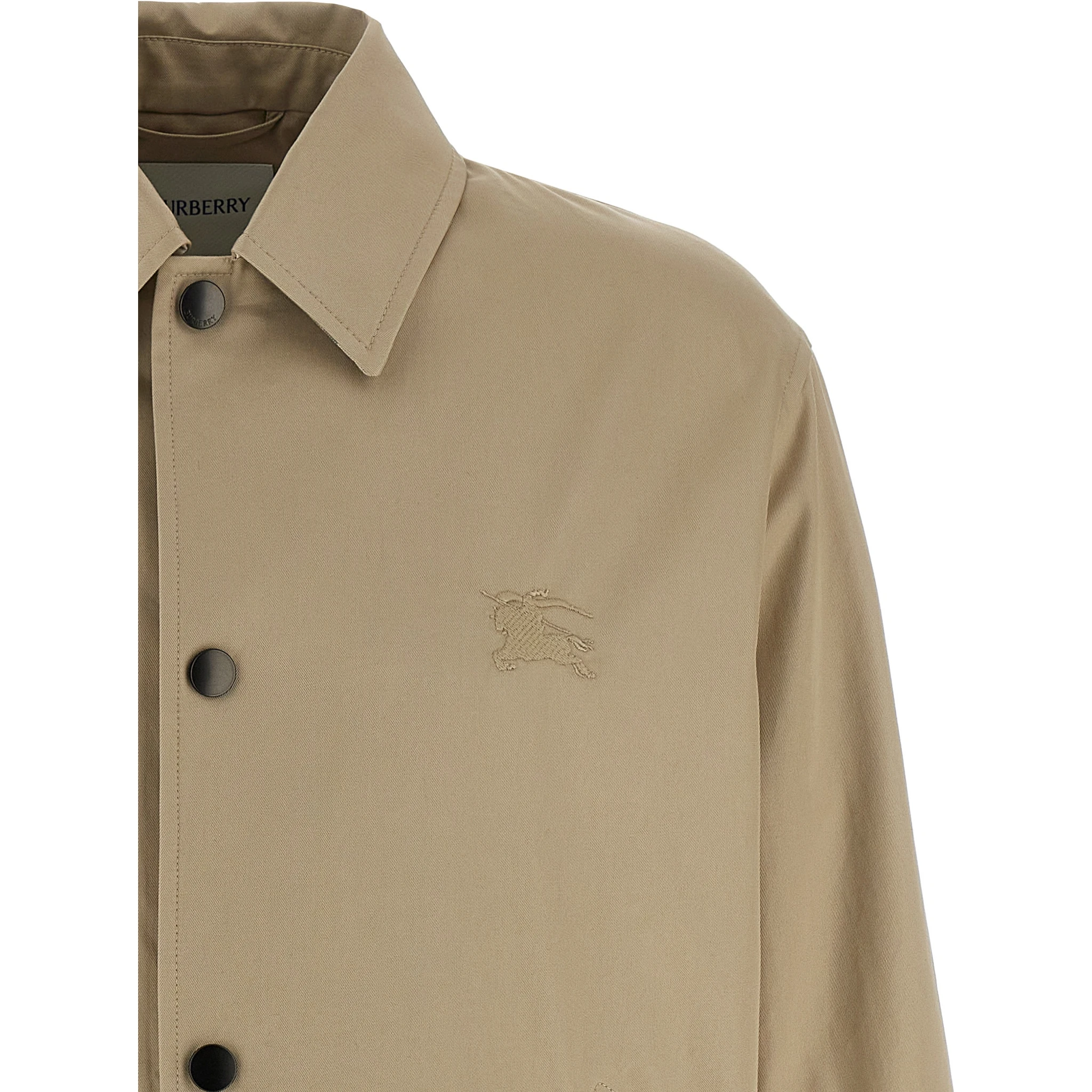 Beige Cotton Full-Length Jacket