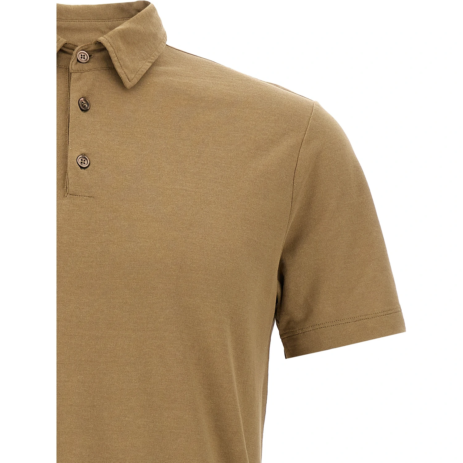 Beige Cotton Polo Shirt