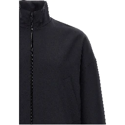 Blue Virgin Wool Full-Length Jacket