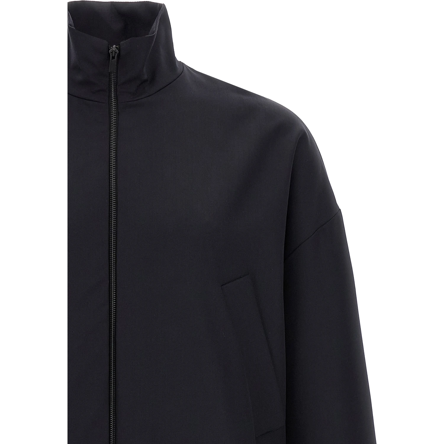 Blue Virgin Wool Full-Length Jacket