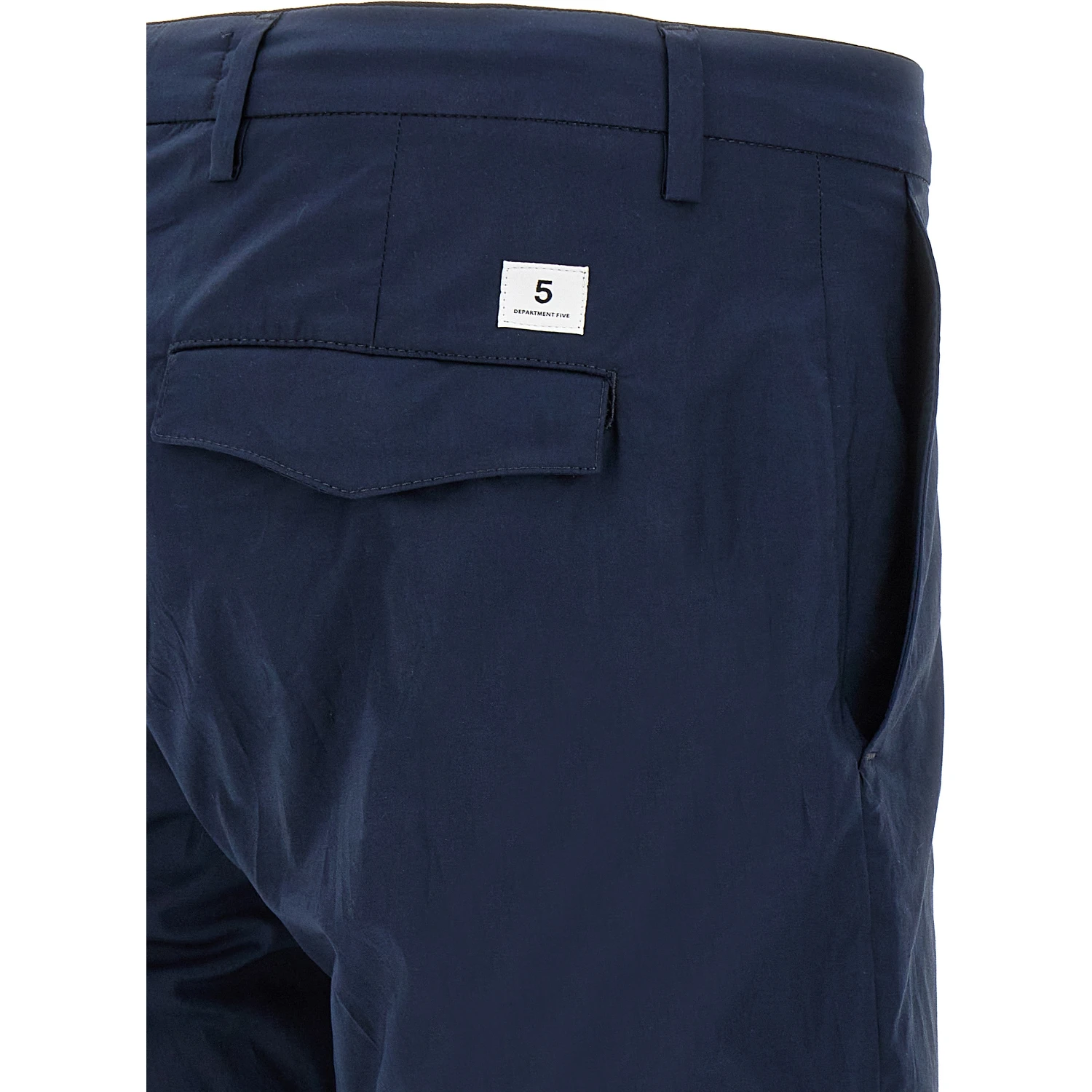Blue Cotton Cropped Pants