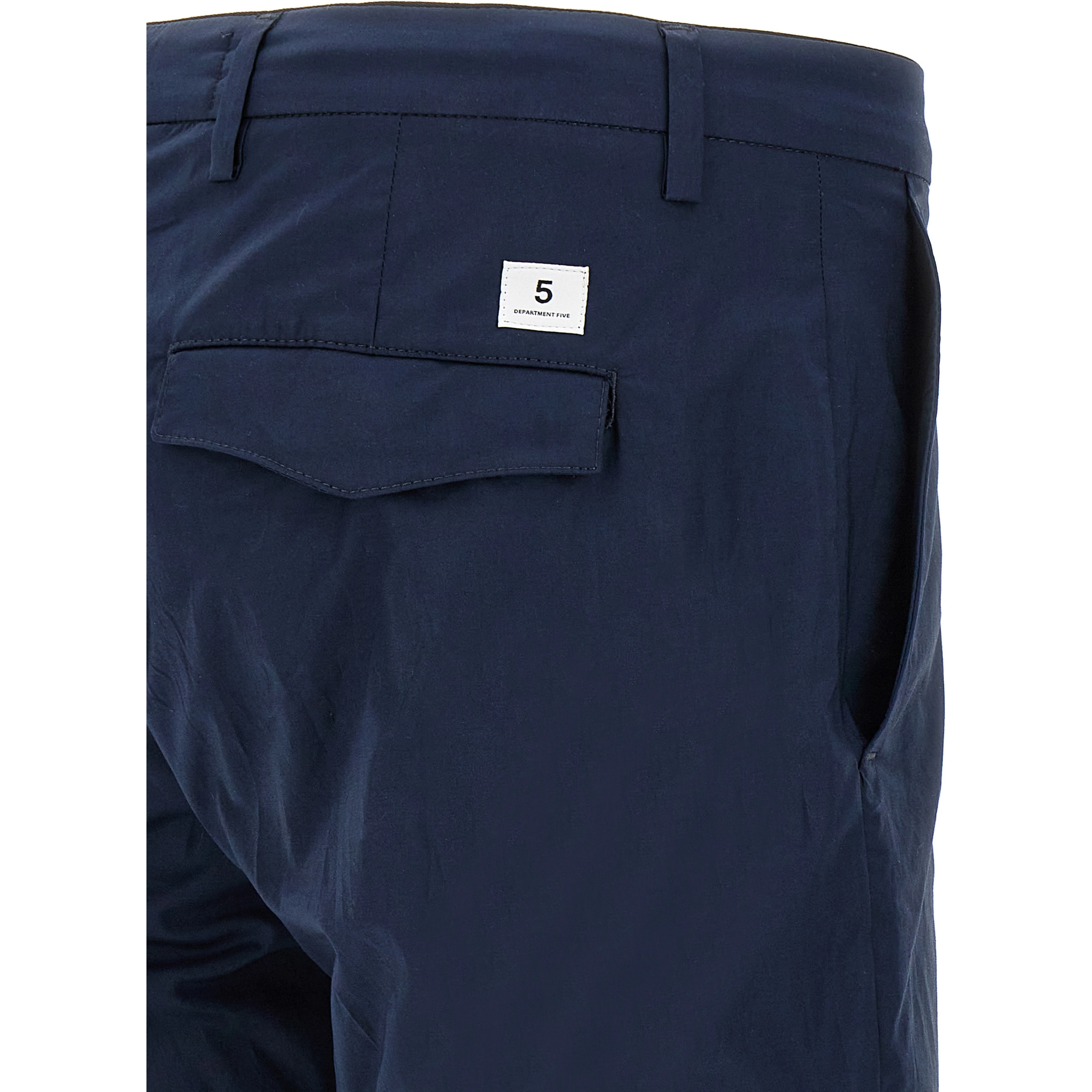 Blue Cotton Cropped Pants