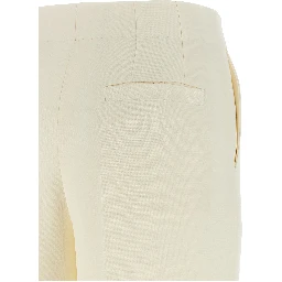 White Wool Casual Pants
