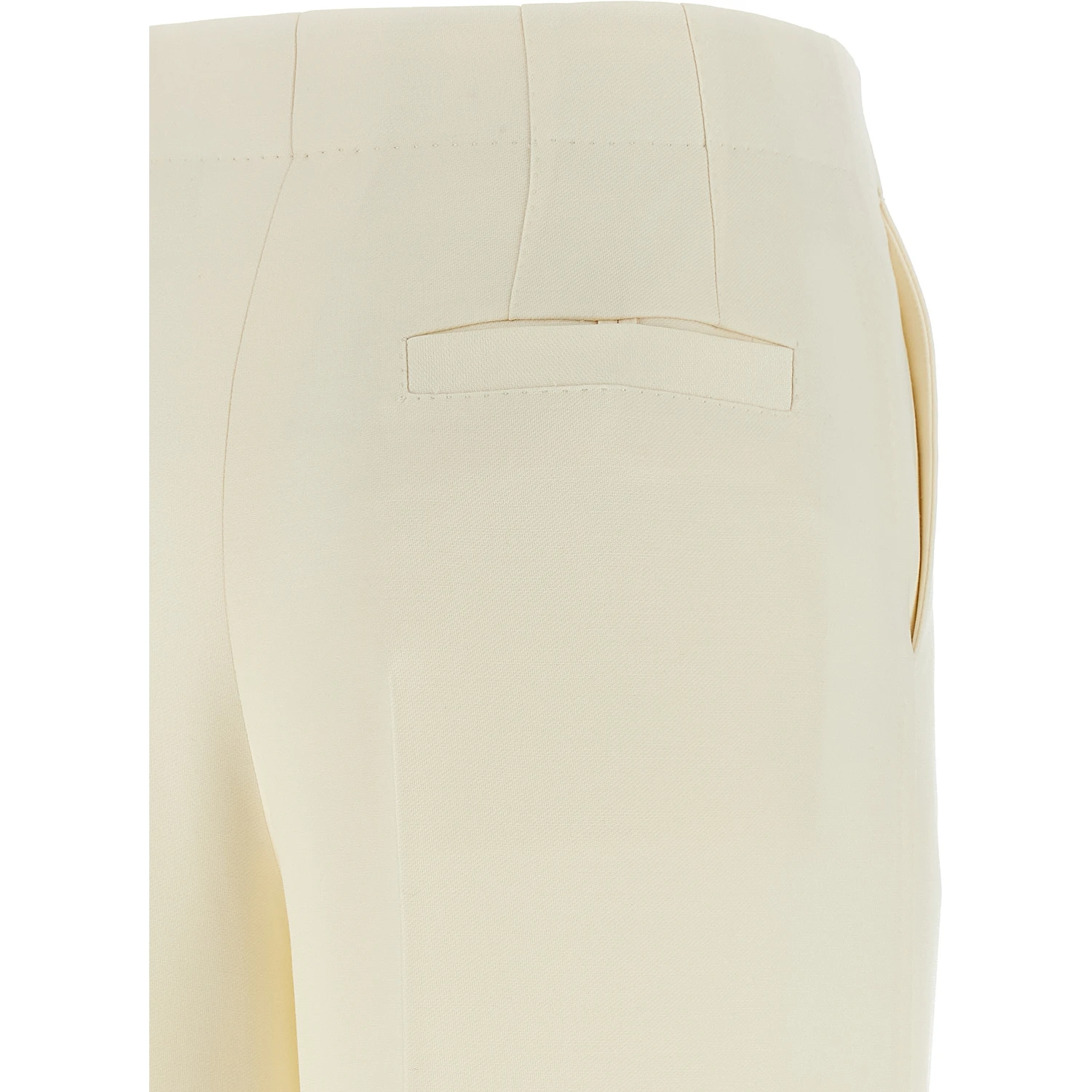 White Wool Casual Pants