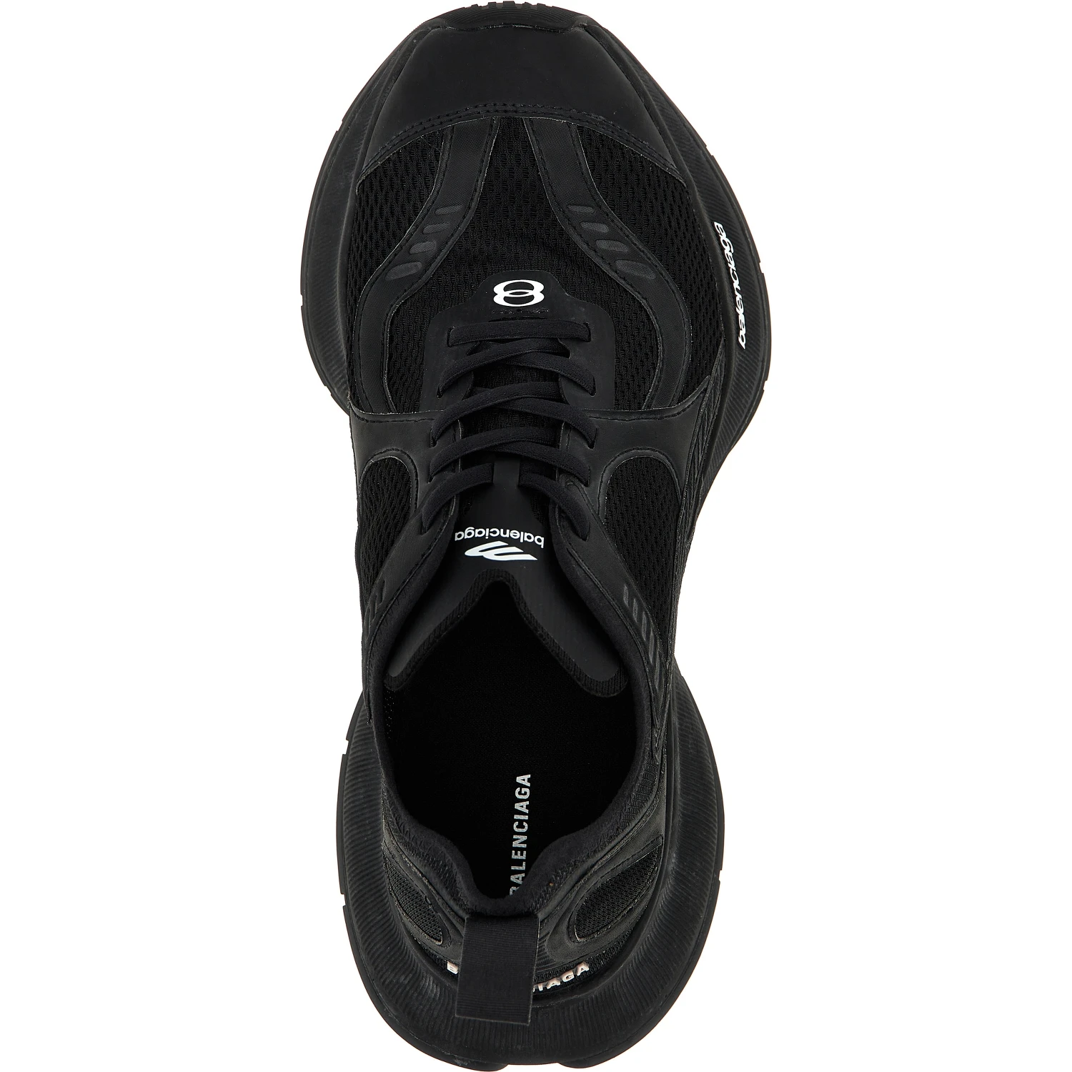 Black Polyester Athletic Sneakers