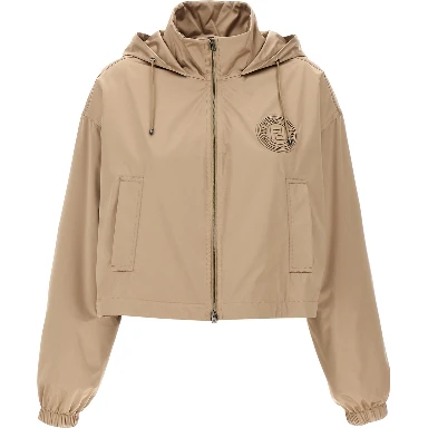 Brown Polyester Shell Jacket