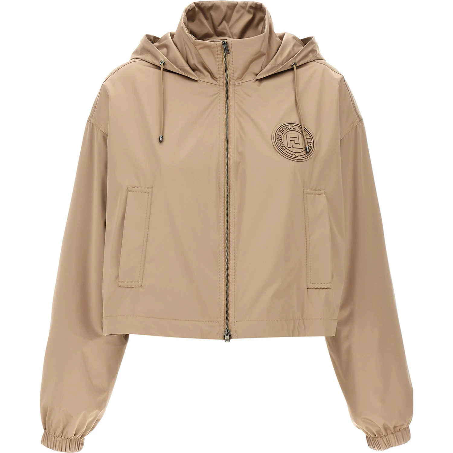 Brown Polyester Shell Jacket