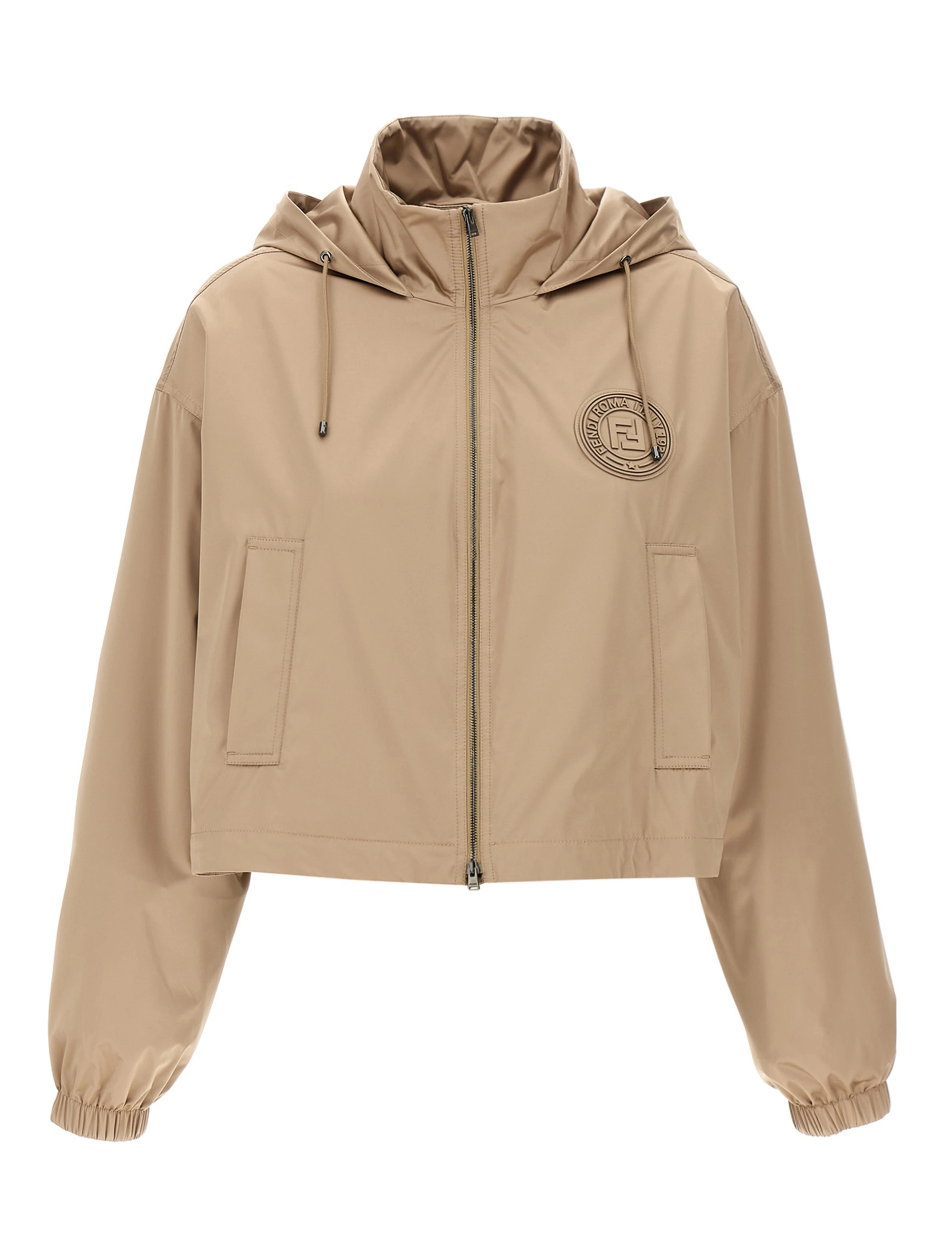 Brown Polyester Shell Jacket