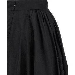 Black Polyester Mini Skirt