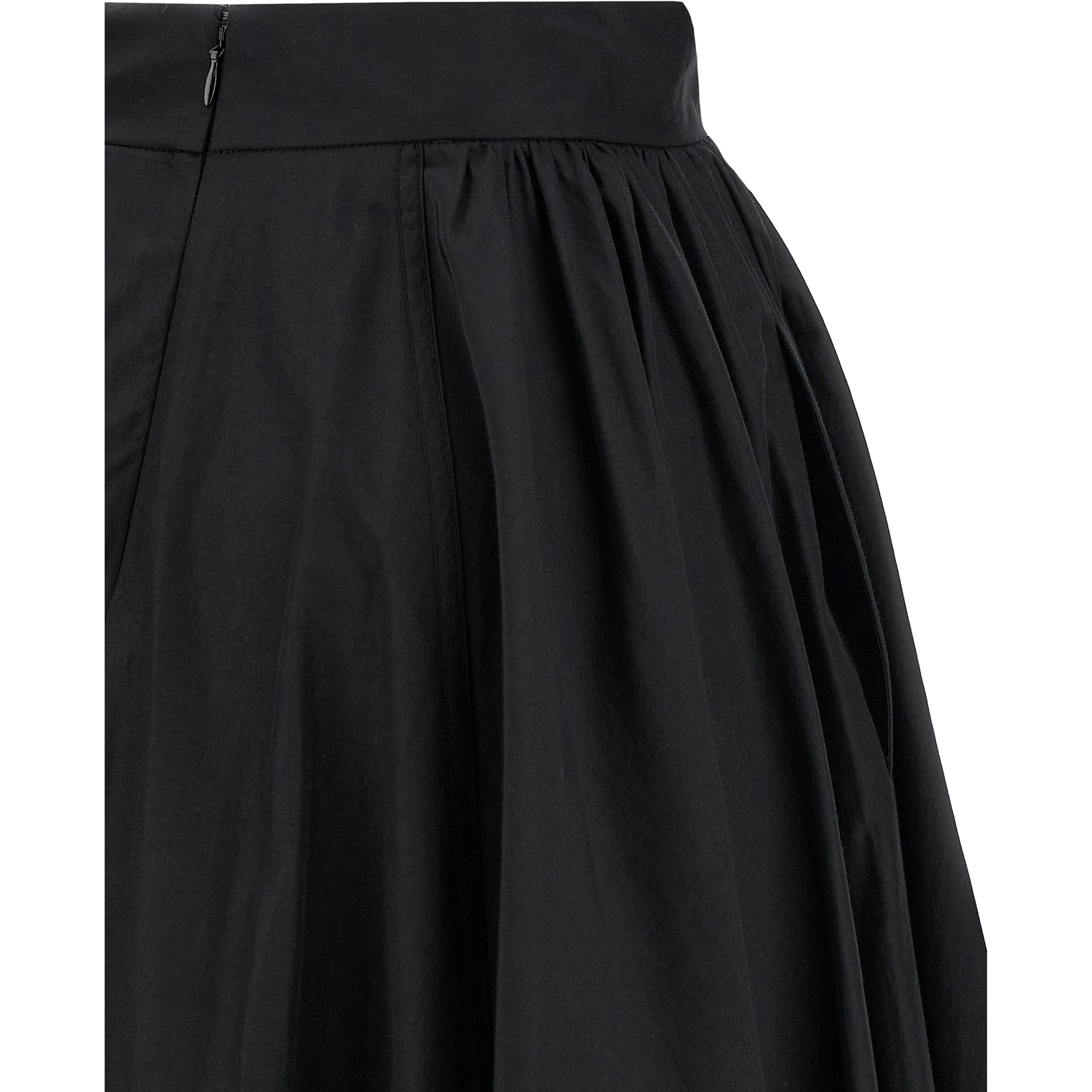 Black Polyester Mini Skirt