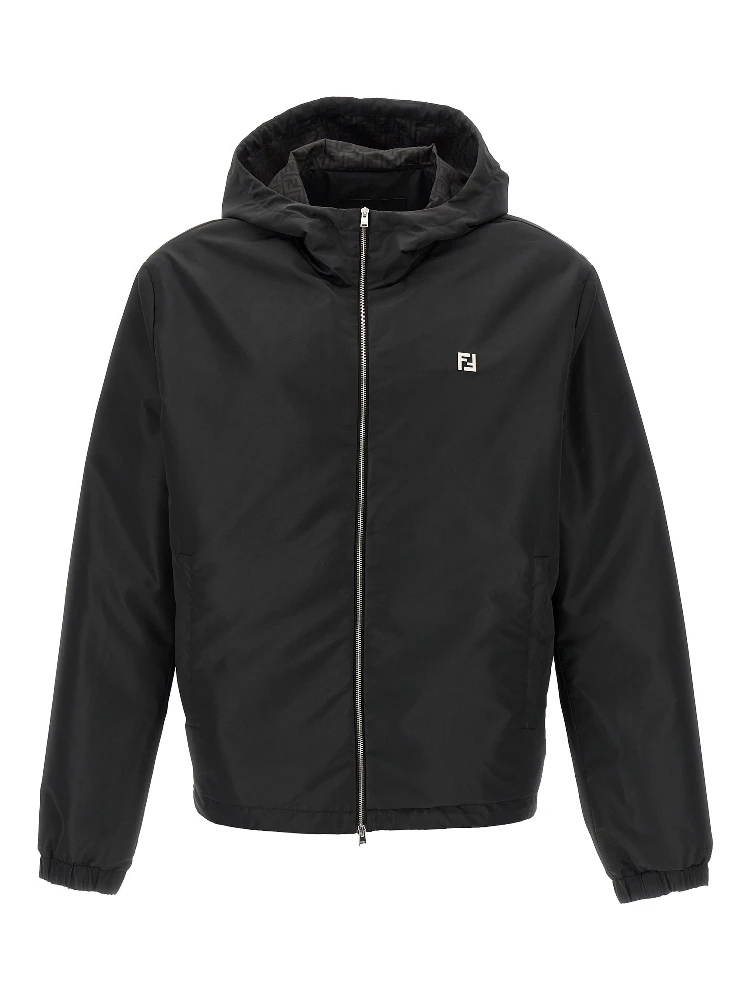 Black Polyester Shell Jacket