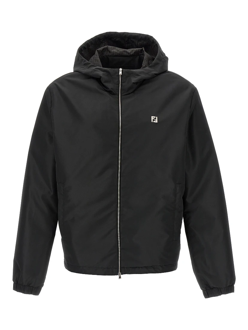 Black Polyester Shell Jacket