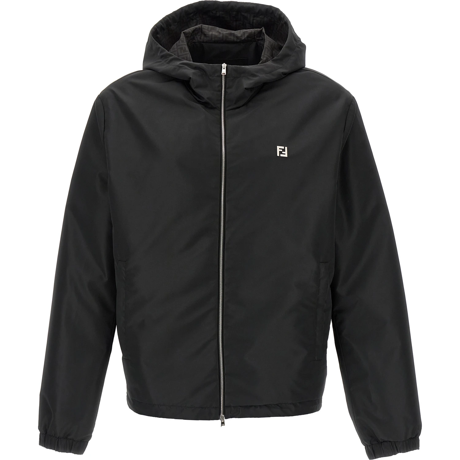 Black Polyester Shell Jacket