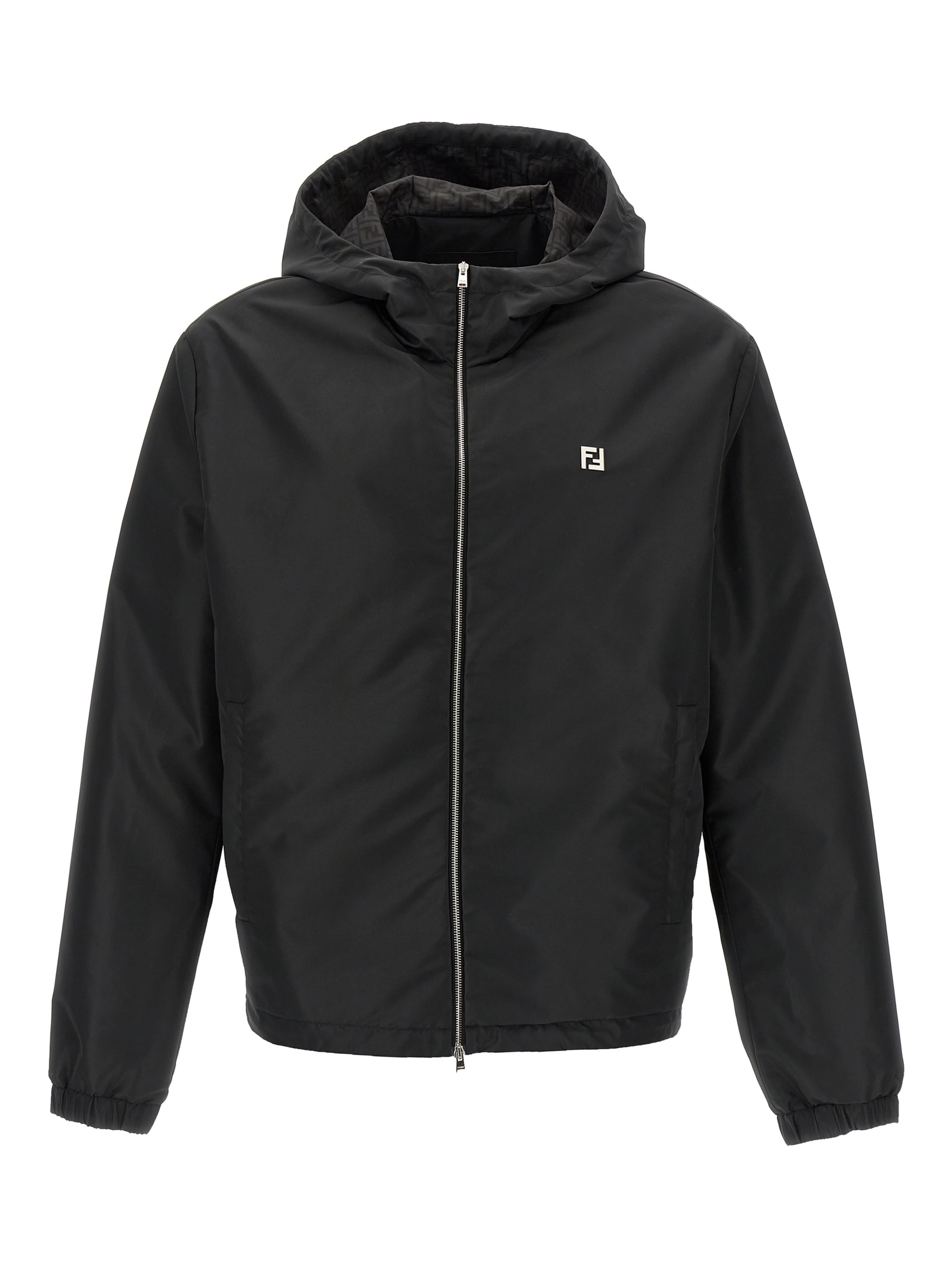 Black Polyester Shell Jacket