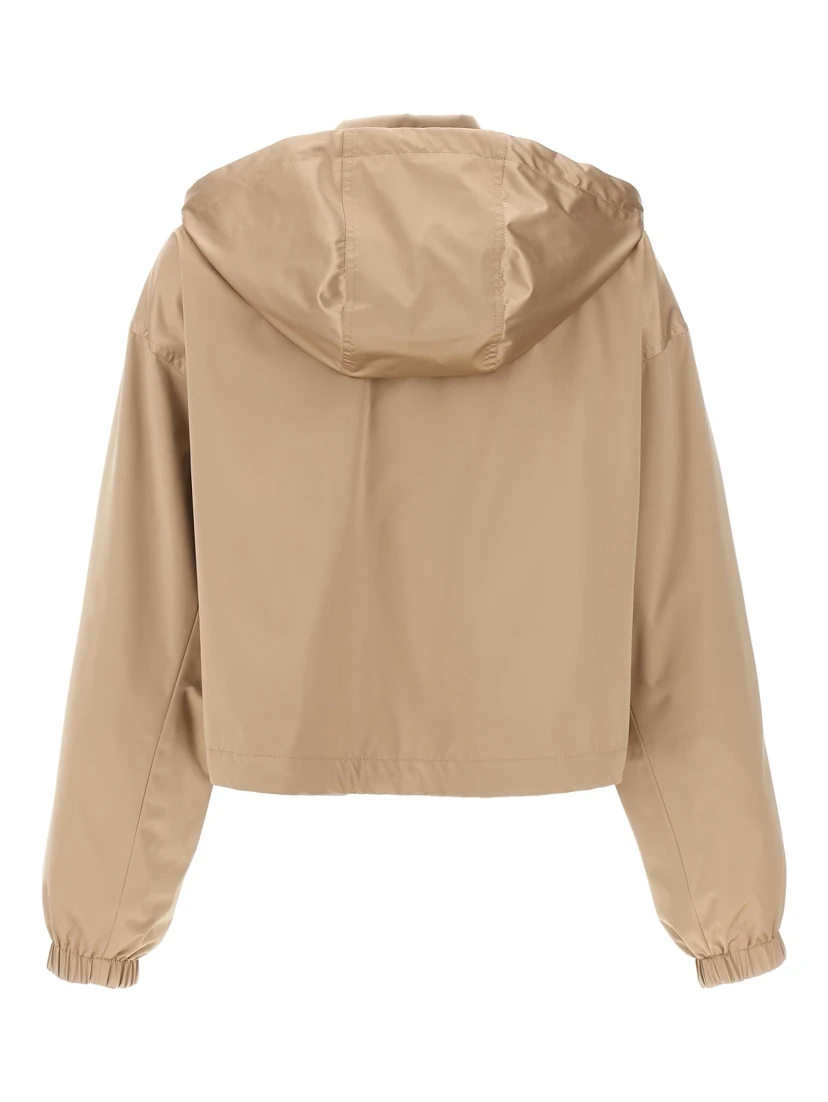 Brown Polyester Shell Jacket