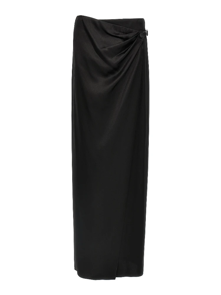 Black Silk Mini Skirt