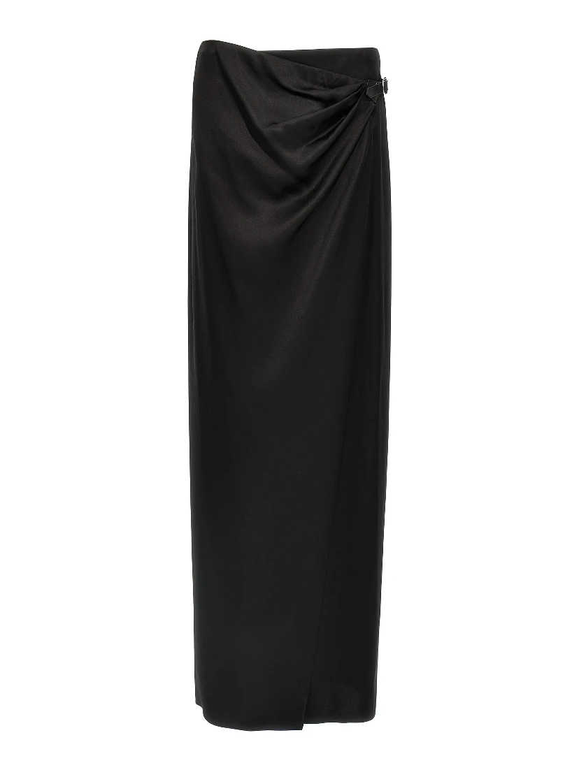Black Silk Mini Skirt