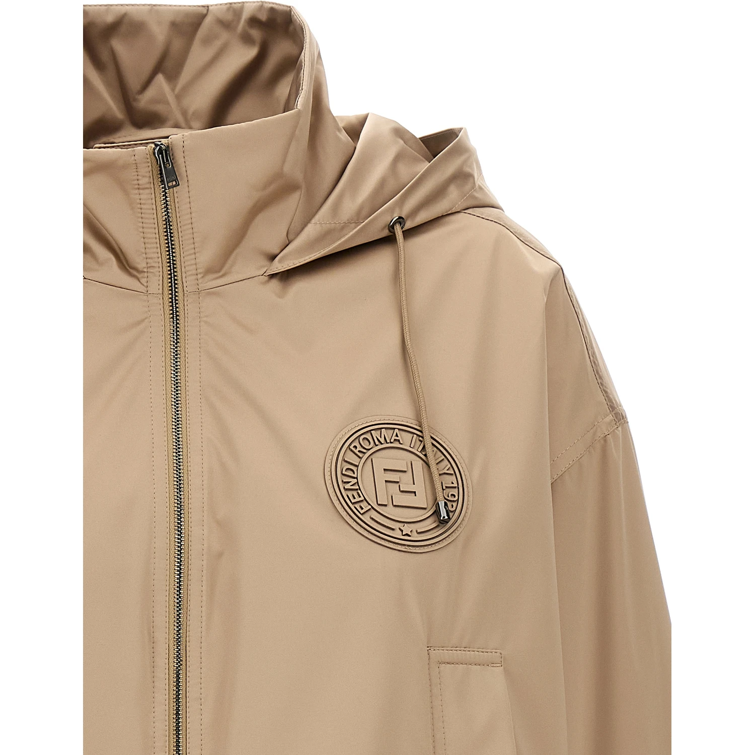 Brown Polyester Shell Jacket