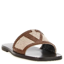 Brown Cotton Slides