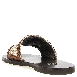 Brown Cotton Slides