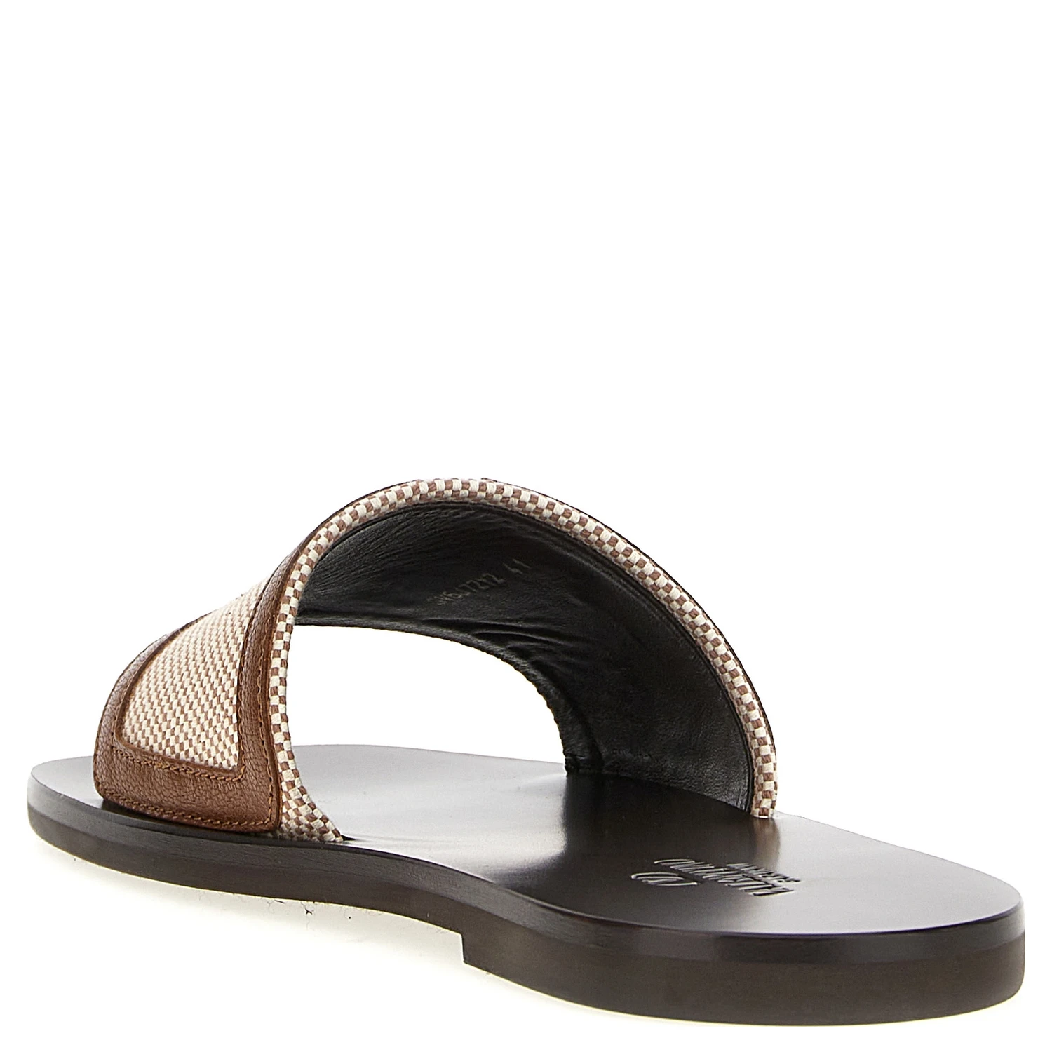 Brown Cotton Slides