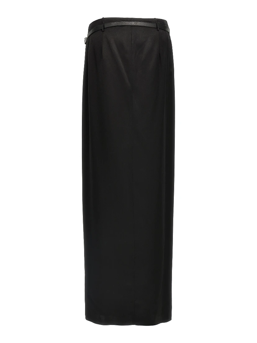 Black Silk Mini Skirt