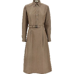 Gray Cotton Midi Dress