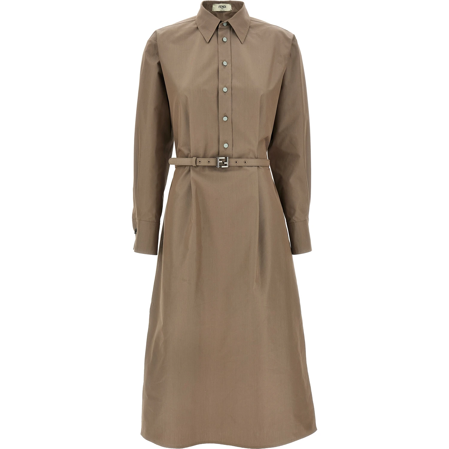 Gray Cotton Midi Dress